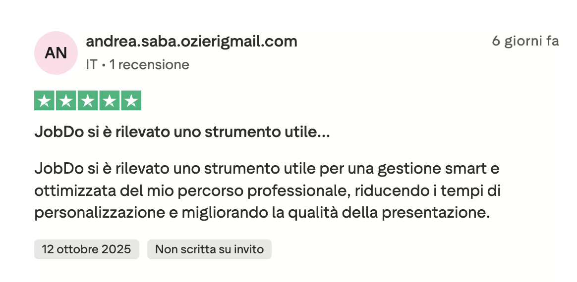 Recensione Trustpilot